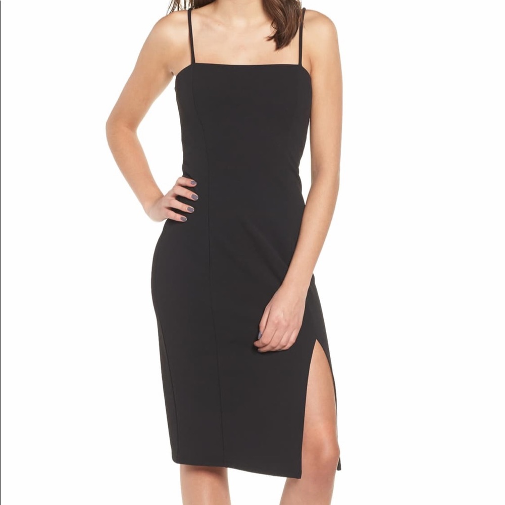 Black dress with slit